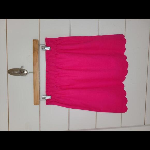 NWT J CREW size 4 pink paperbag style linen skirt - Picture 2 of 5